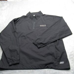 Mortons Steakhouse Jacket Mens Large Black 1/4 Zip Wind Employee Uniform Anorak‎